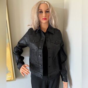 NWT AG Top Quality Sleek & Unique Women's Luminous Black Denim Jacket!